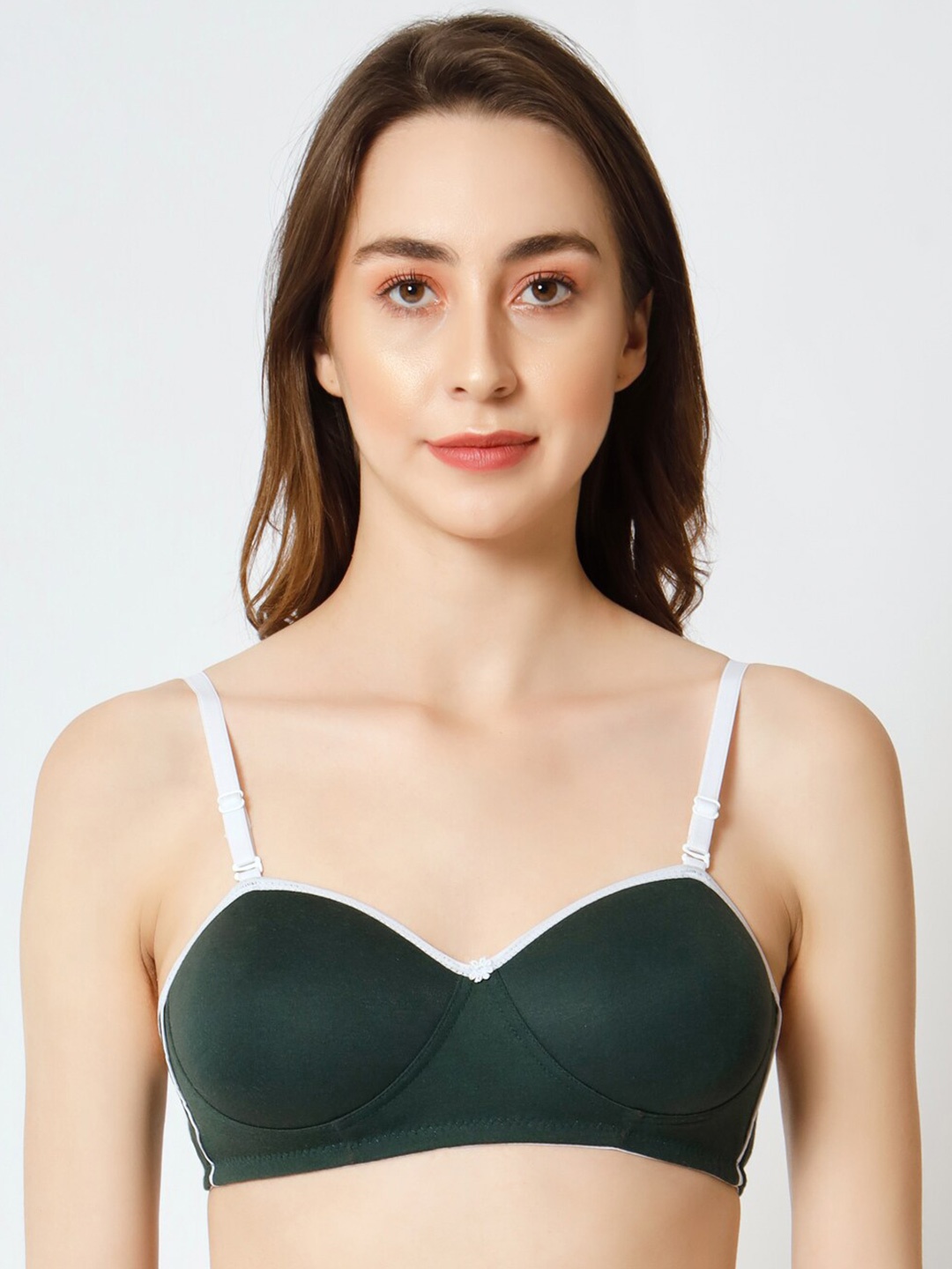 

SASHU Full Coverage Lightly Padded Bra, Olive
