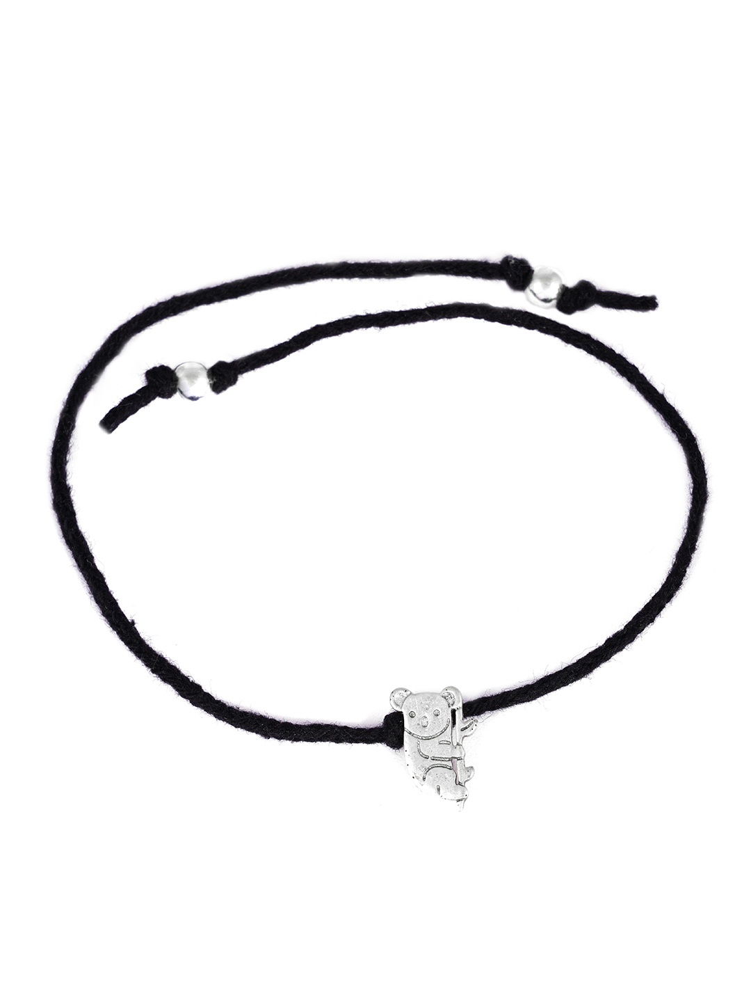 

Shyle 92.5 Sterling Silver oxidised Anklet, Black