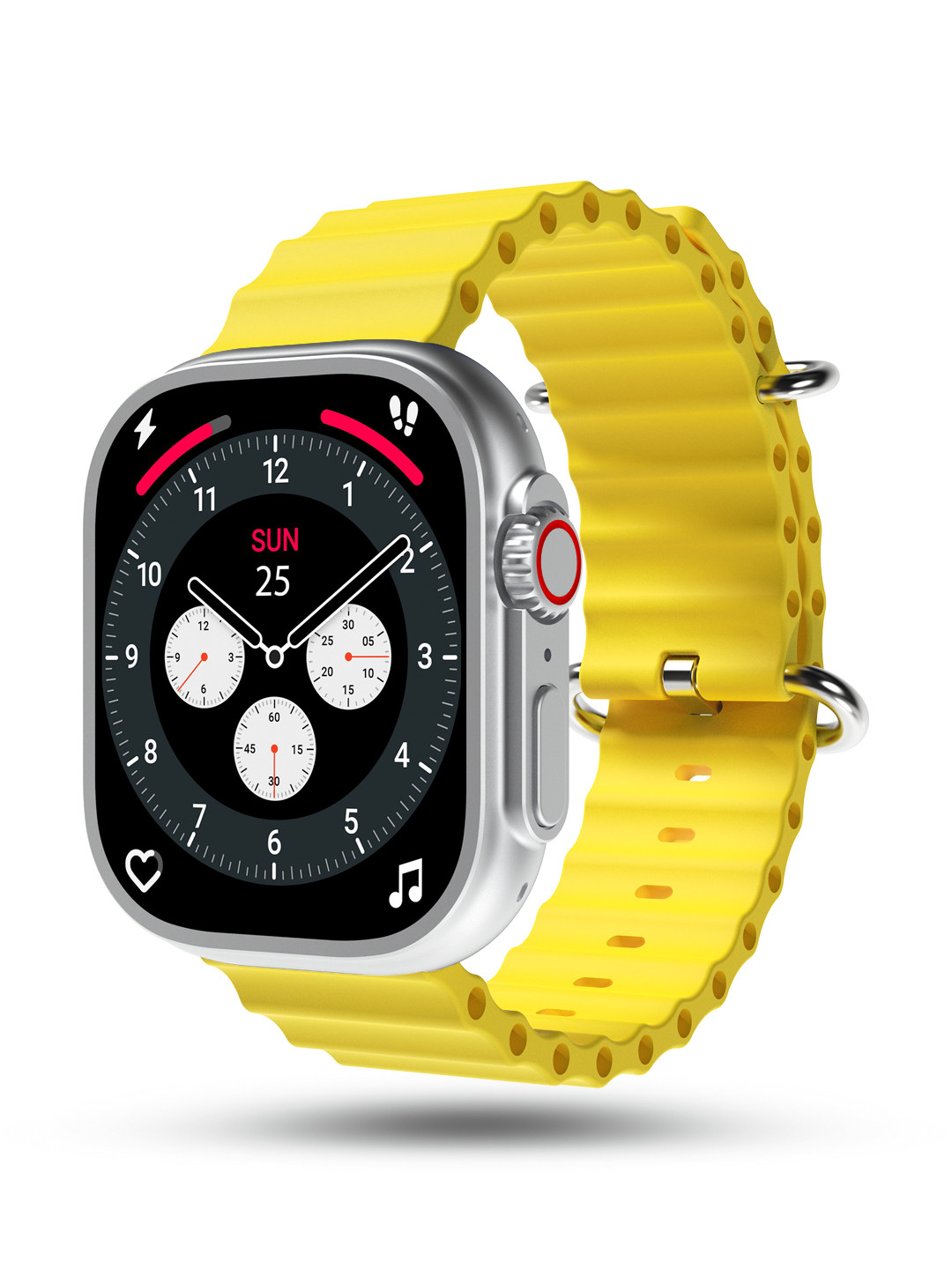 

Pebble Crest 2.02" Infinite Display BT Calling Smartwatch, Yellow