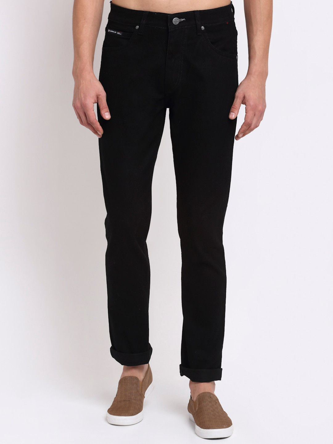 

Cantabil Men Mid-Rise Stretchable Jeans, Black