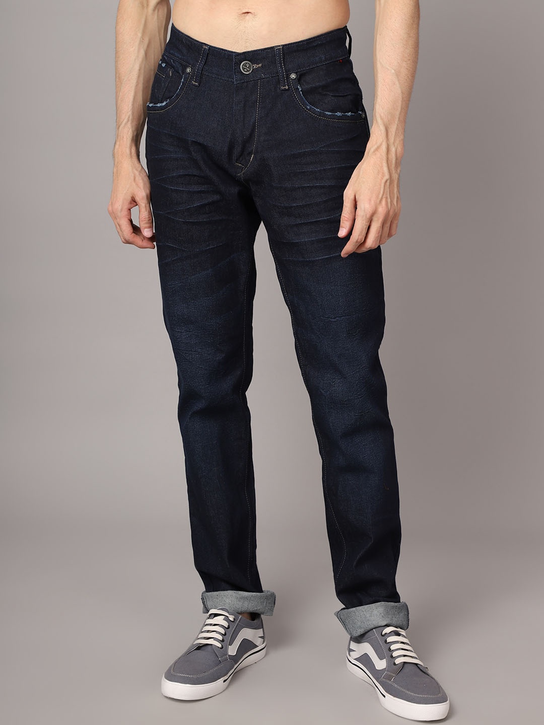 

Cantabil Men Light Fade Stretchable Clean Look Jeans, Blue