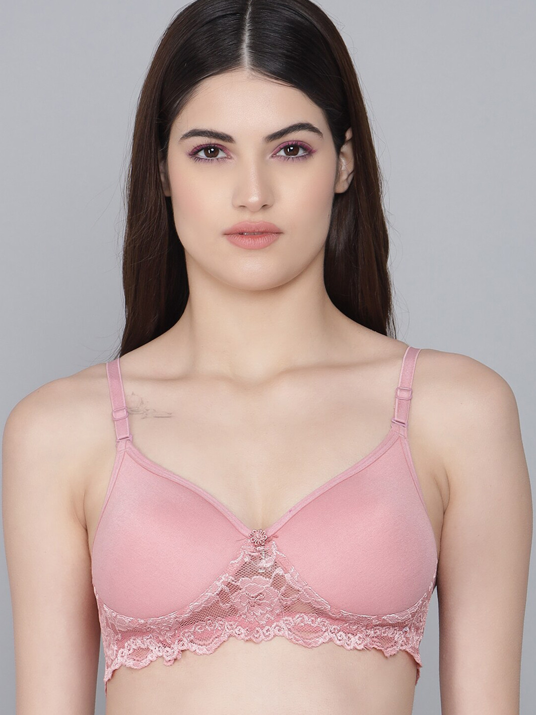 

SASHU Full Coverage Lightly Padded All Day Comfort Seamless Cotton T-shirt Bra, Pink