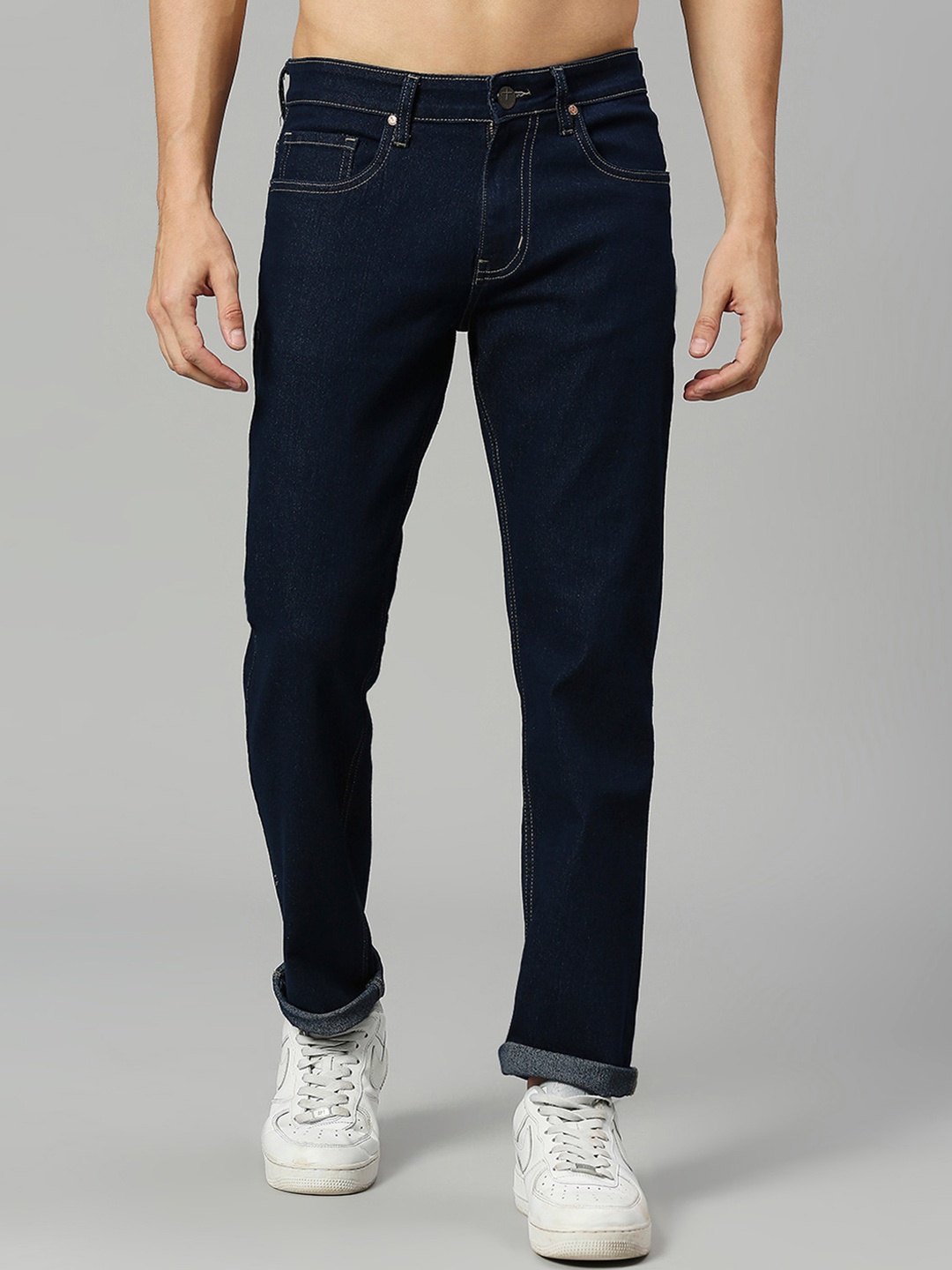 

Thomas Scott Men Smart Mid-Rise Stretchable Clean Look Jeans, Blue