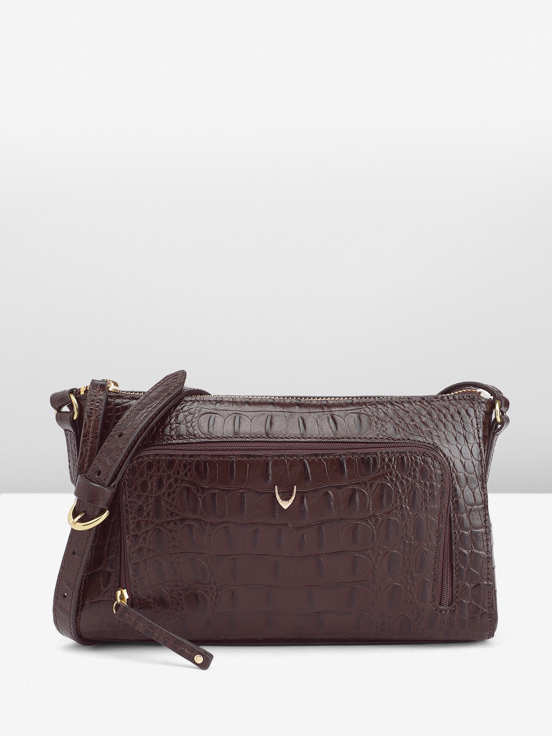 

Hidesign LAUREN 03 Croc Textured Leather Sling Bag, Brown