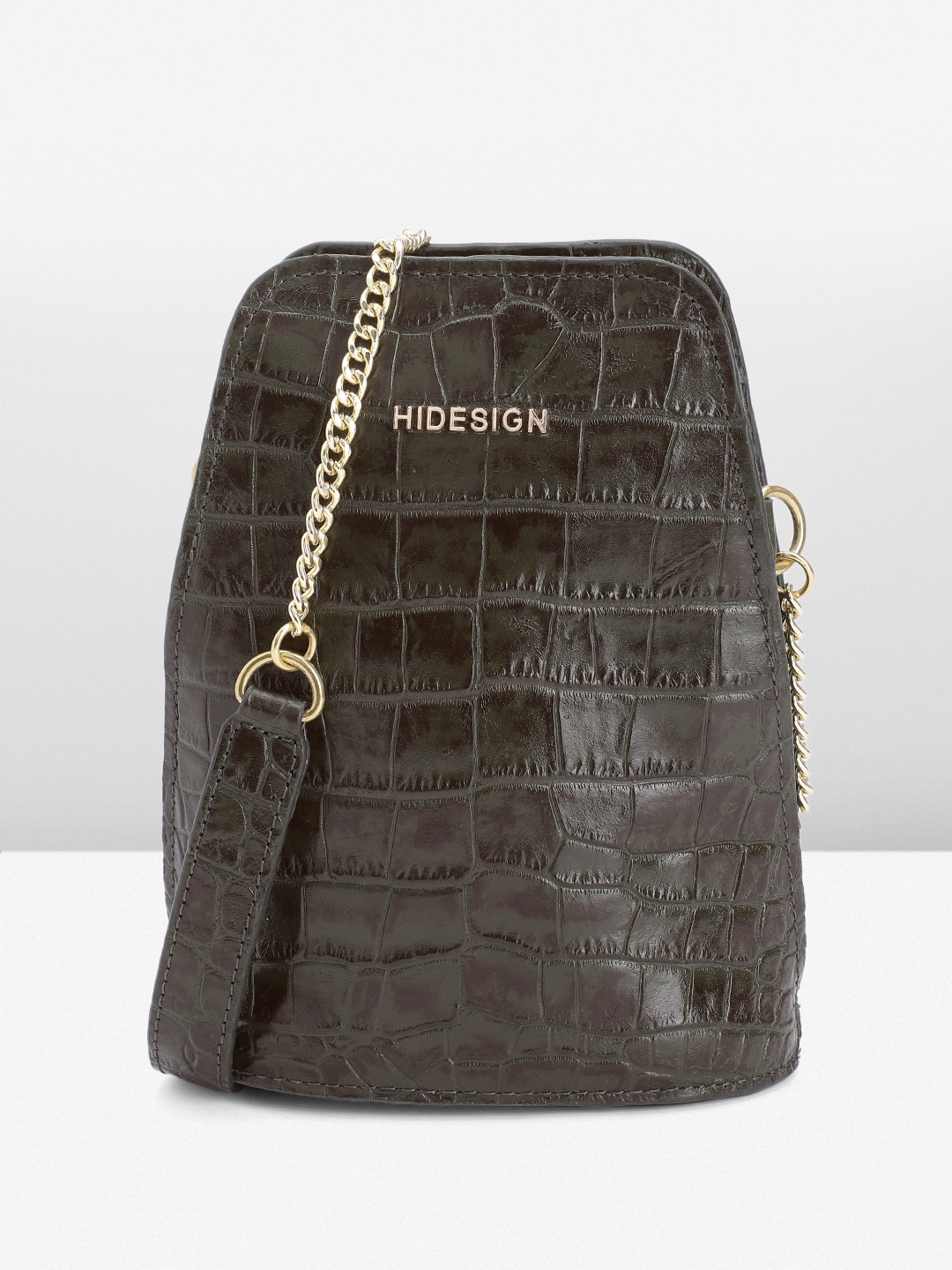 

Hidesign HANNA 02 Croc Textured Leather Sling Bag, Green