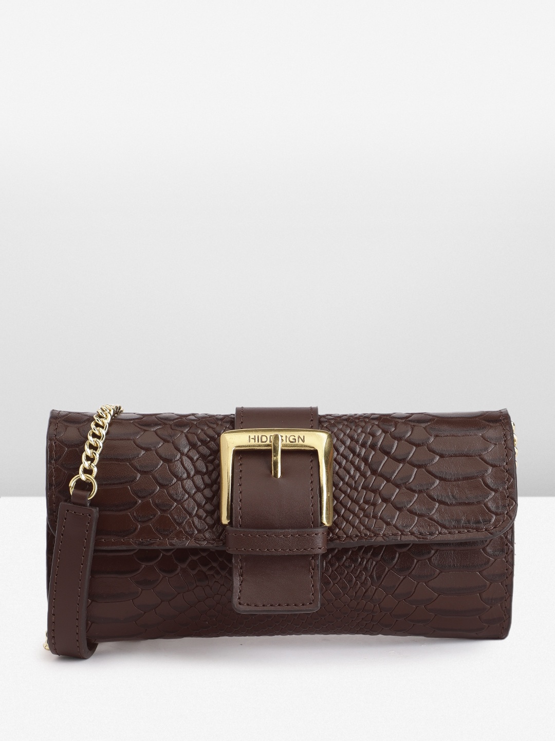 

Hidesign MILA 04 Snake Textured Leather Sling Bag, Brown