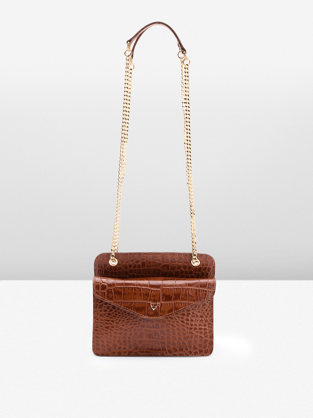 

Hidesign LEA 01 Croc Textured Leather Shoulder Bag, Tan