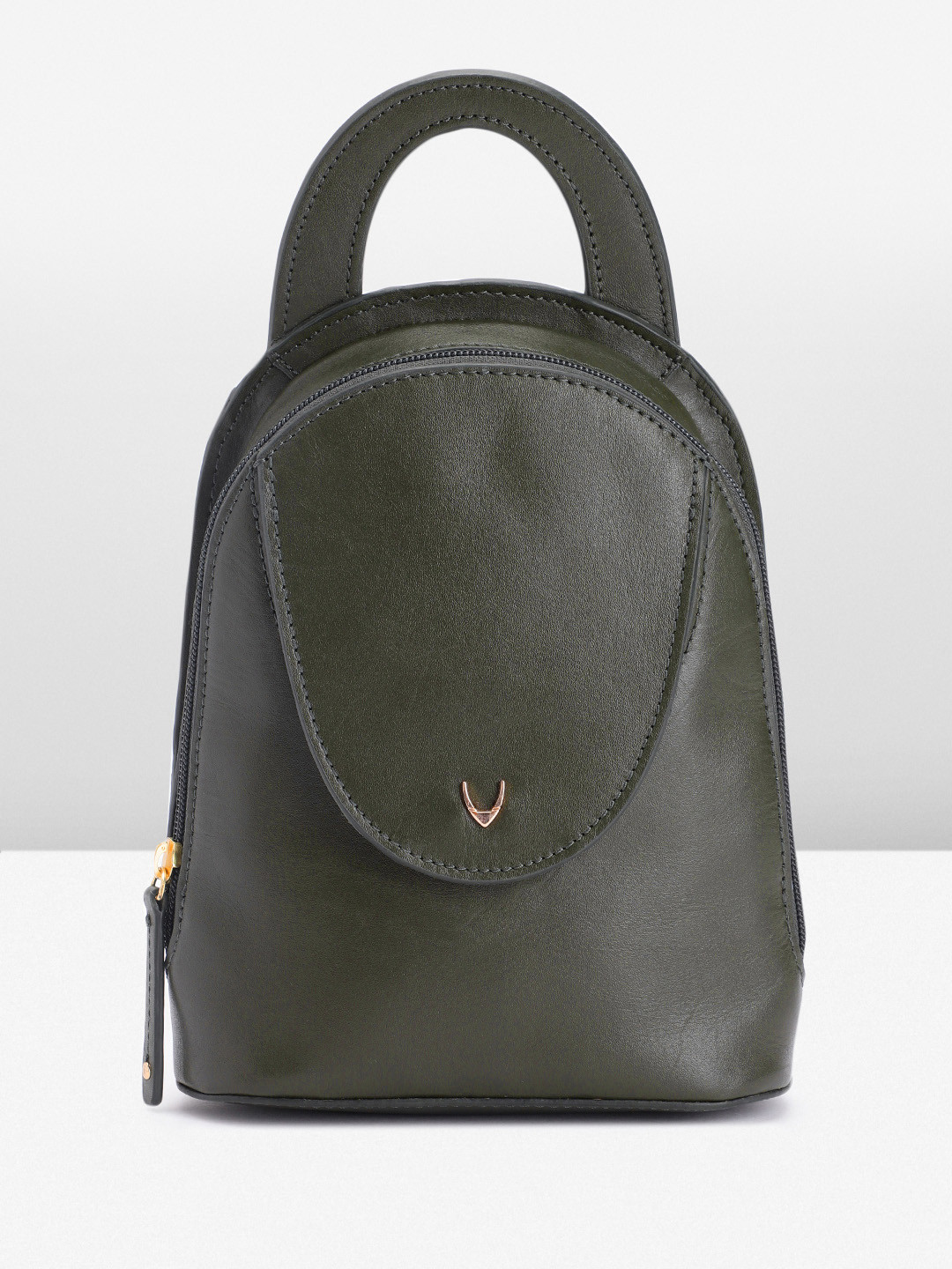 

Hidesign Leather Handheld Bag Cum Backpack, Green