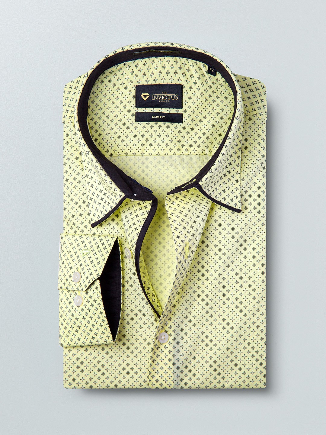 

INVICTUS Men Yellow Slim Fit Printed Casual Shirt