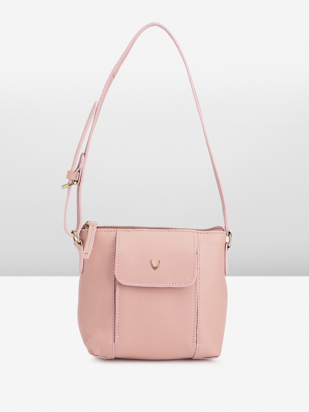 

Hidesign Pink Leather Structured Shoulder Bag