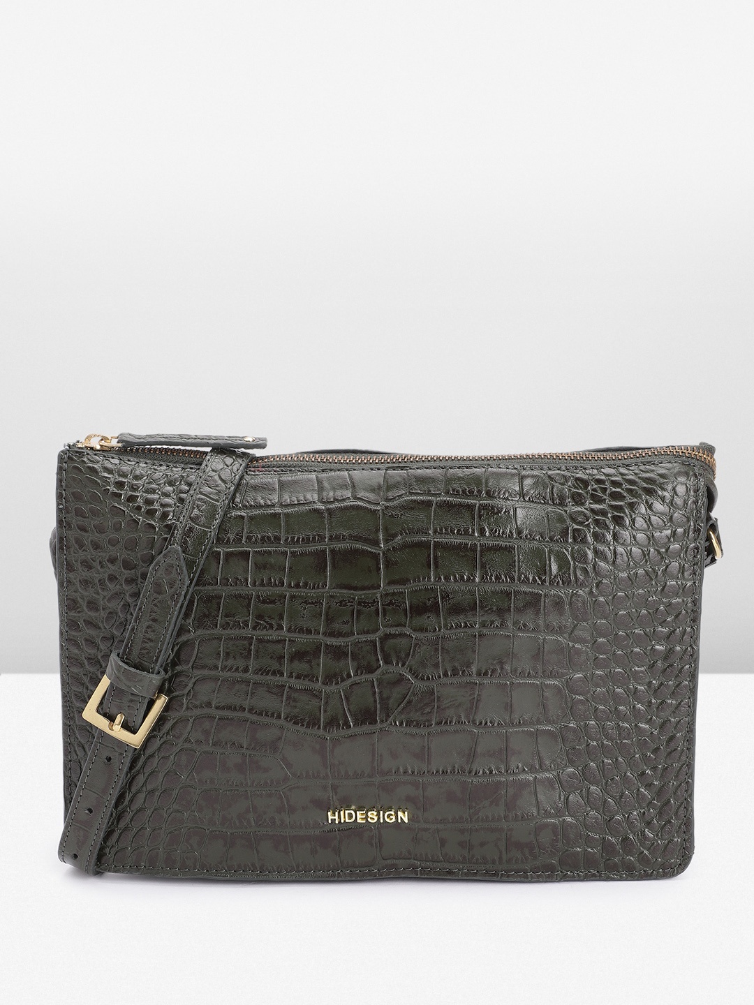 

Hidesign JUDI 03 Croc Textured Leather Sling Bag, Green