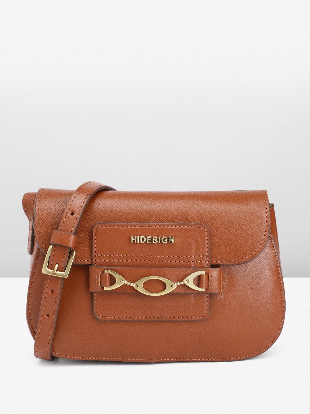 

Hidesign Leather Structured Sling Bag, Brown