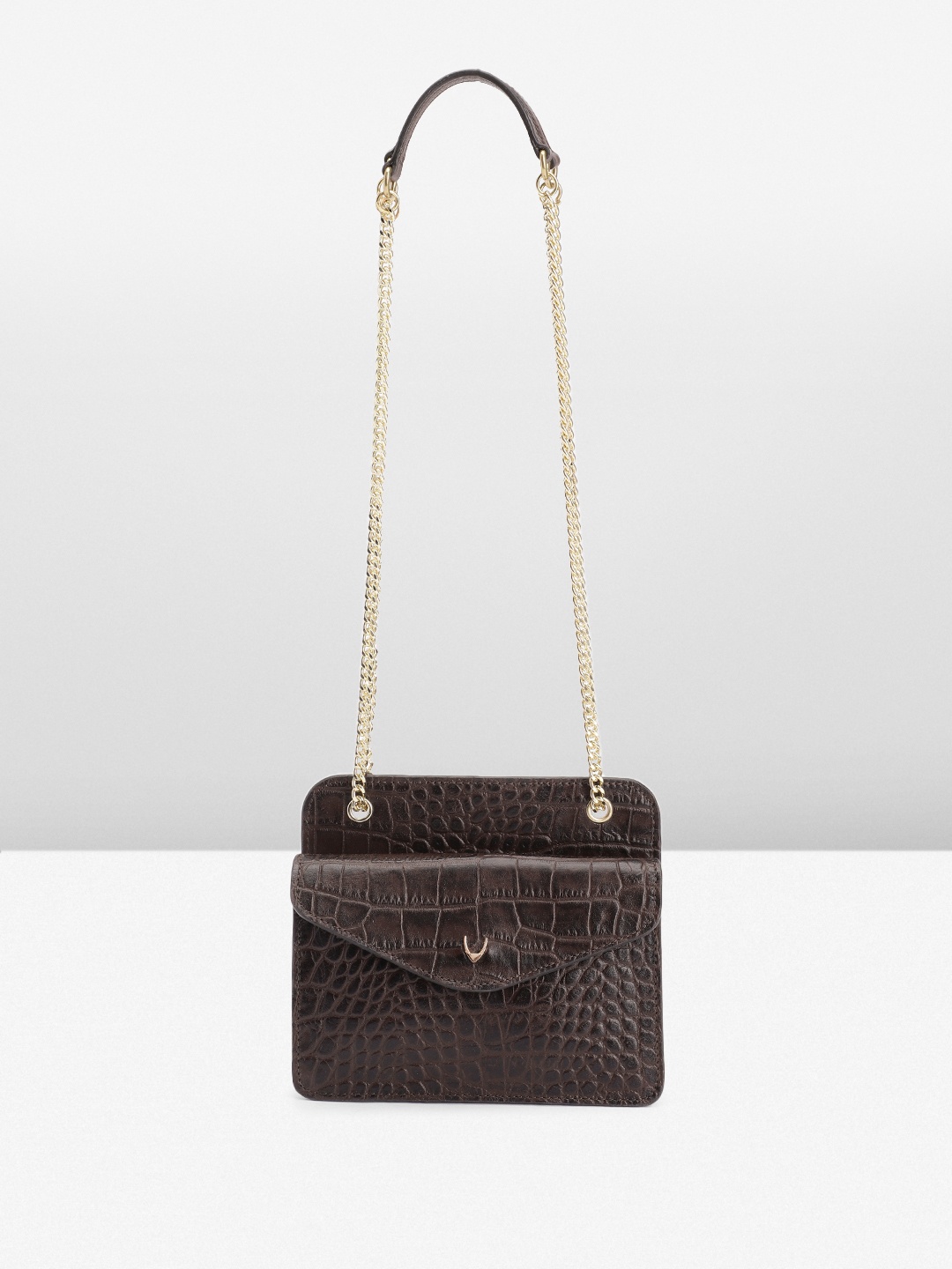 

Hidesign Animal Textured Leather Structured Sling Bag, Brown