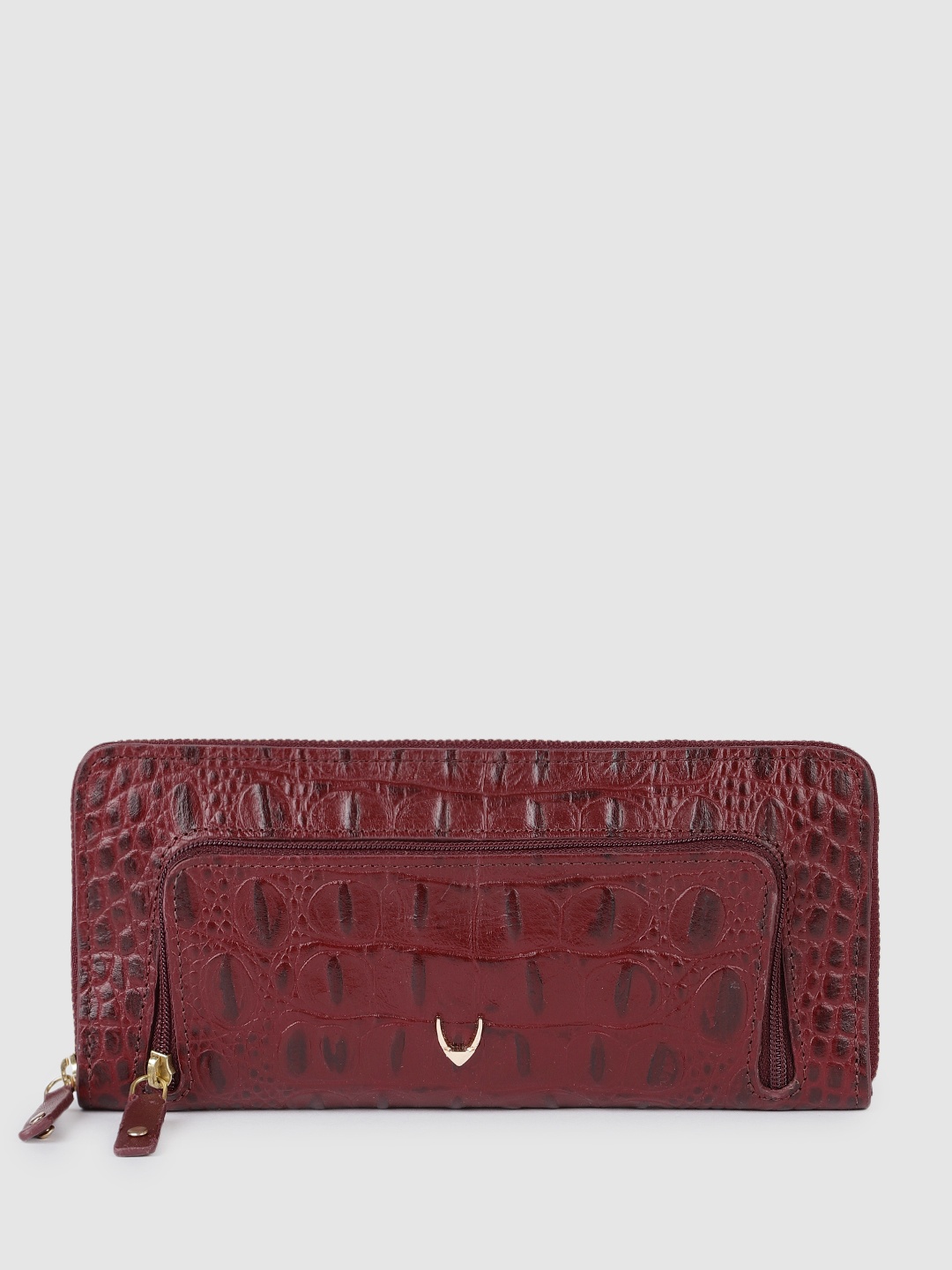 

Hidesign Women Animal Textured Leather Zip Around Wallet, Burgundy