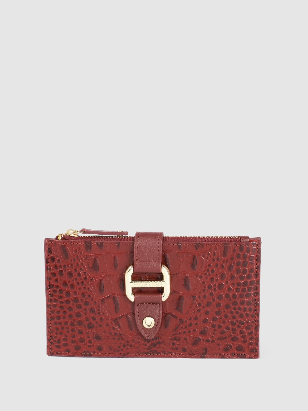 

Hidesign Women Animal Textured Leather Two Fold Wallet, Burgundy