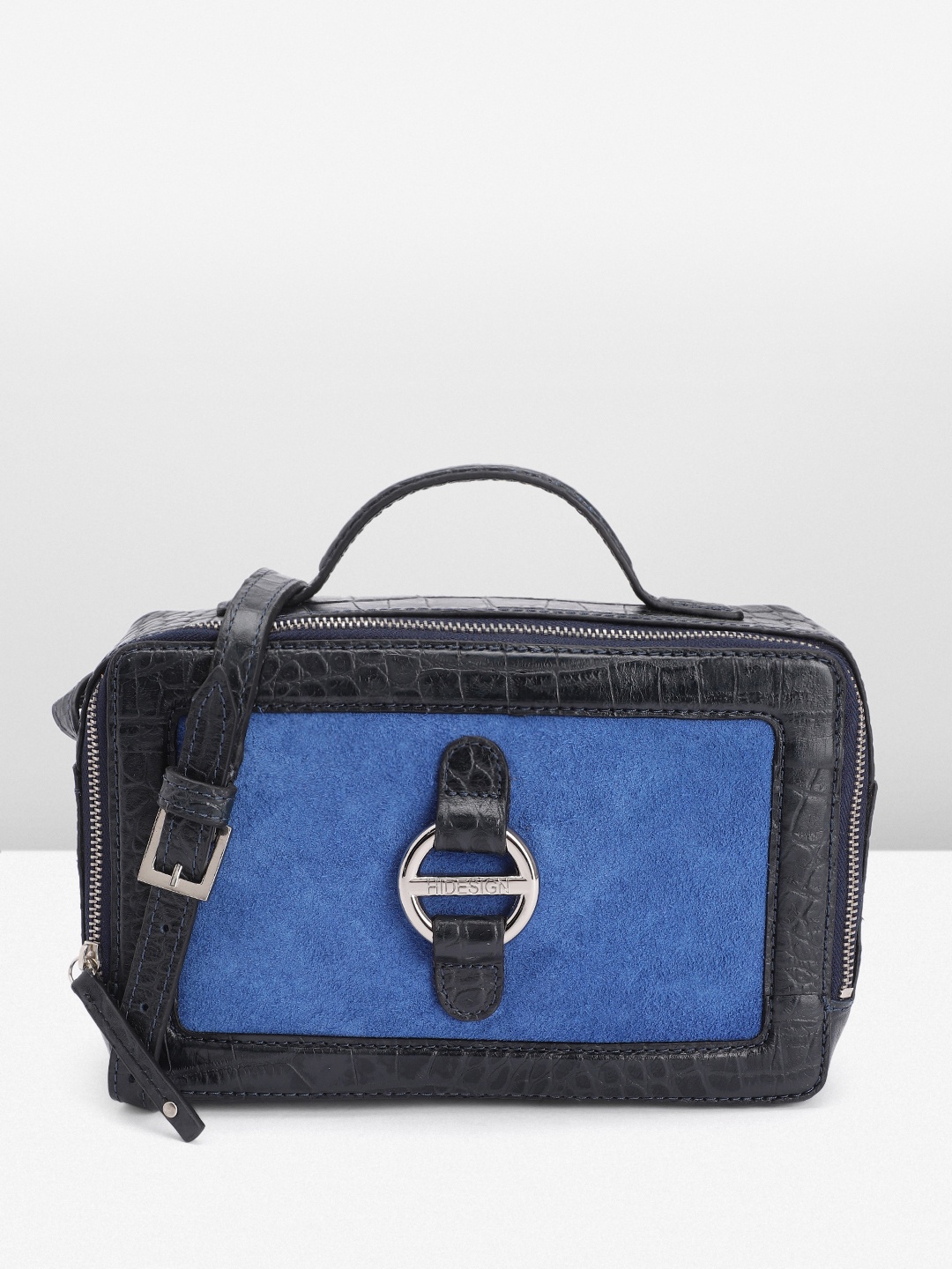 

Hidesign NORA 03 Colourblocked Leather Sling Bag, Blue