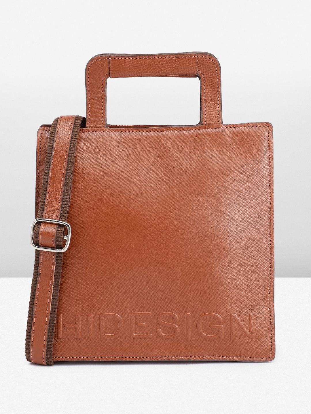 

Hidesign Leather Structured Handheld Bag, Brown