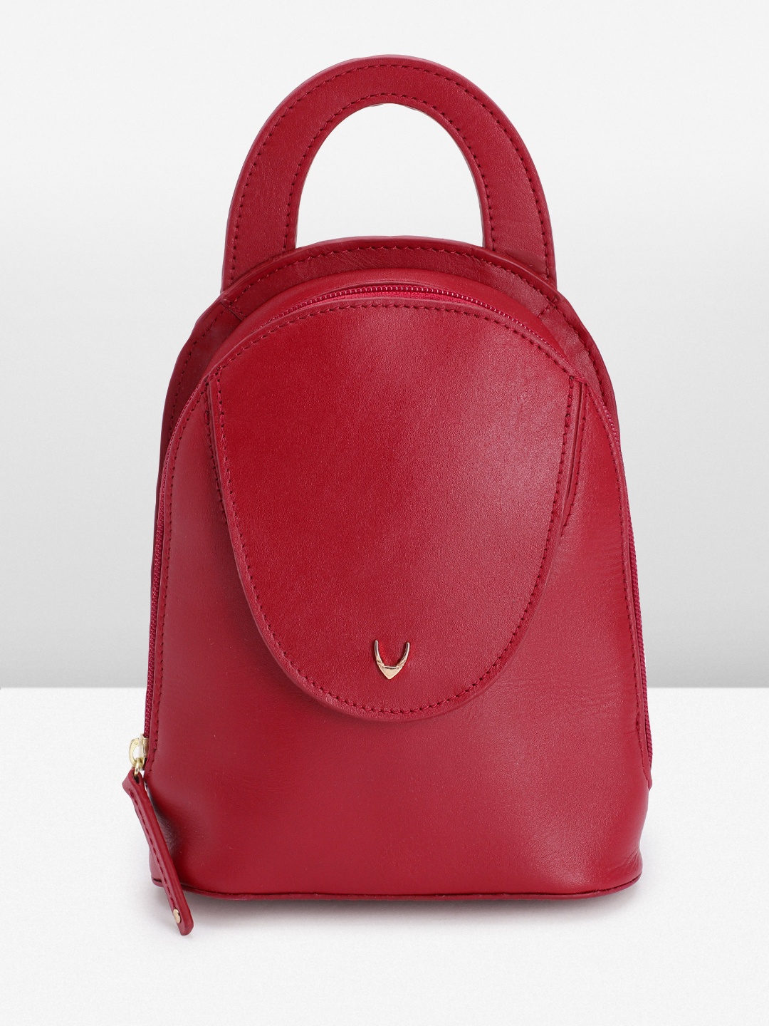 

Hidesign Leather Handheld Bag Cum Backpack, Red