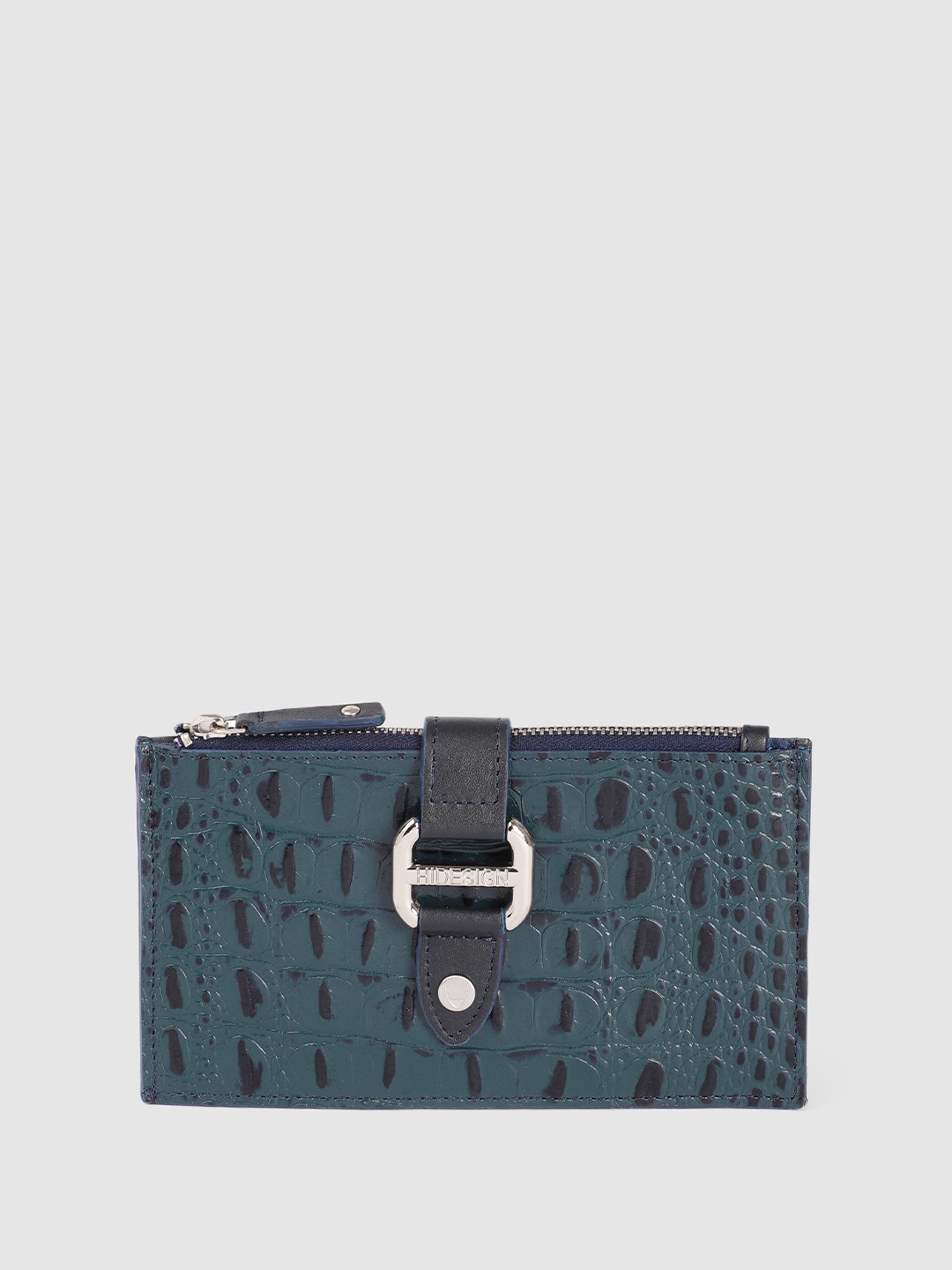 

Hidesign Women Textured Leather Two Fold Wallet, Blue