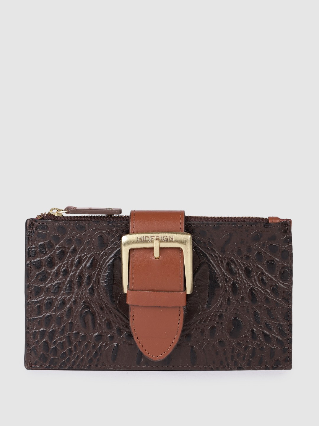 

Hidesign Women Textured Leather Two Fold Wallet, Brown
