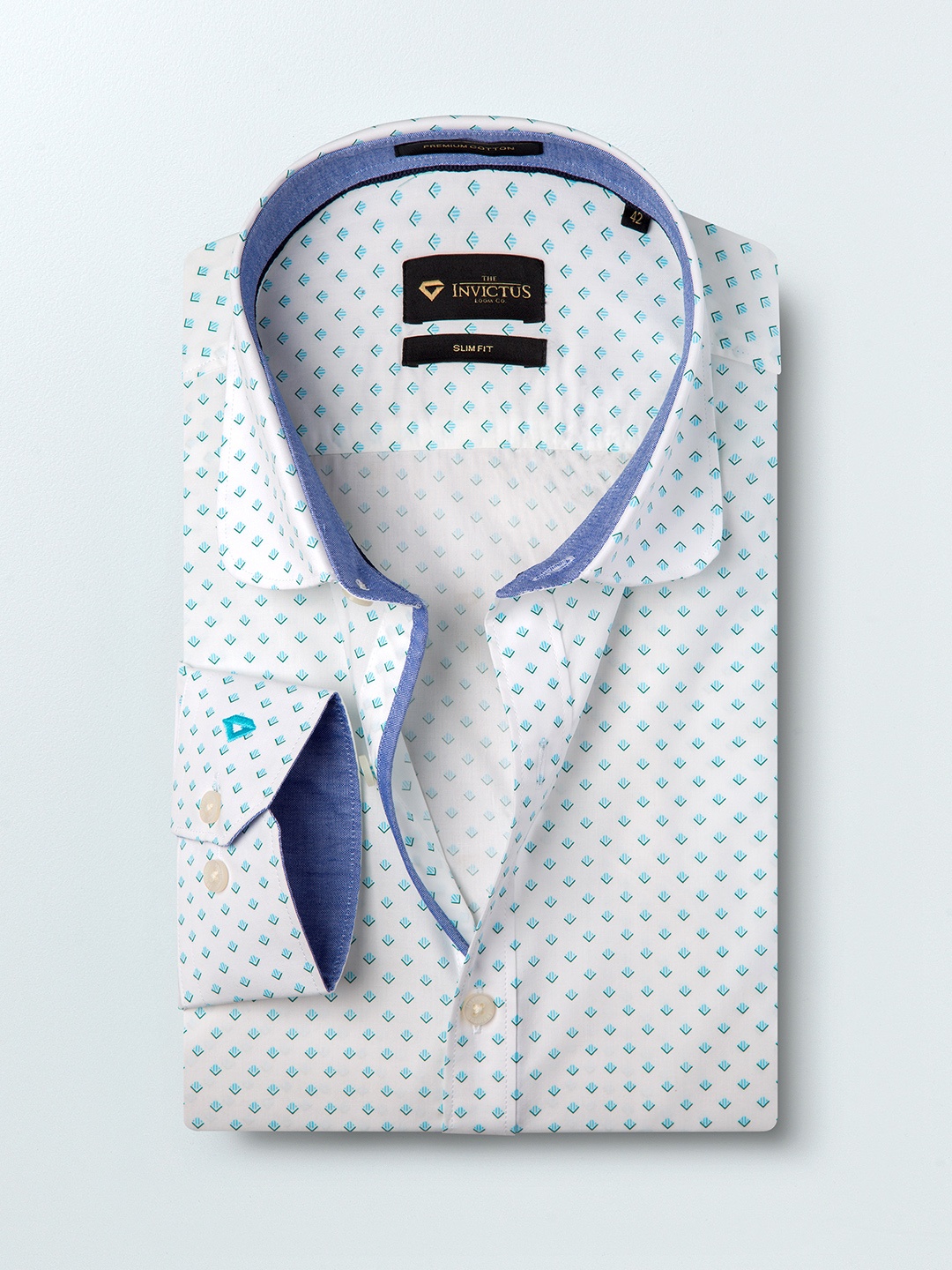 

INVICTUS Men White Slim Fit Printed Smart Casual Shirt