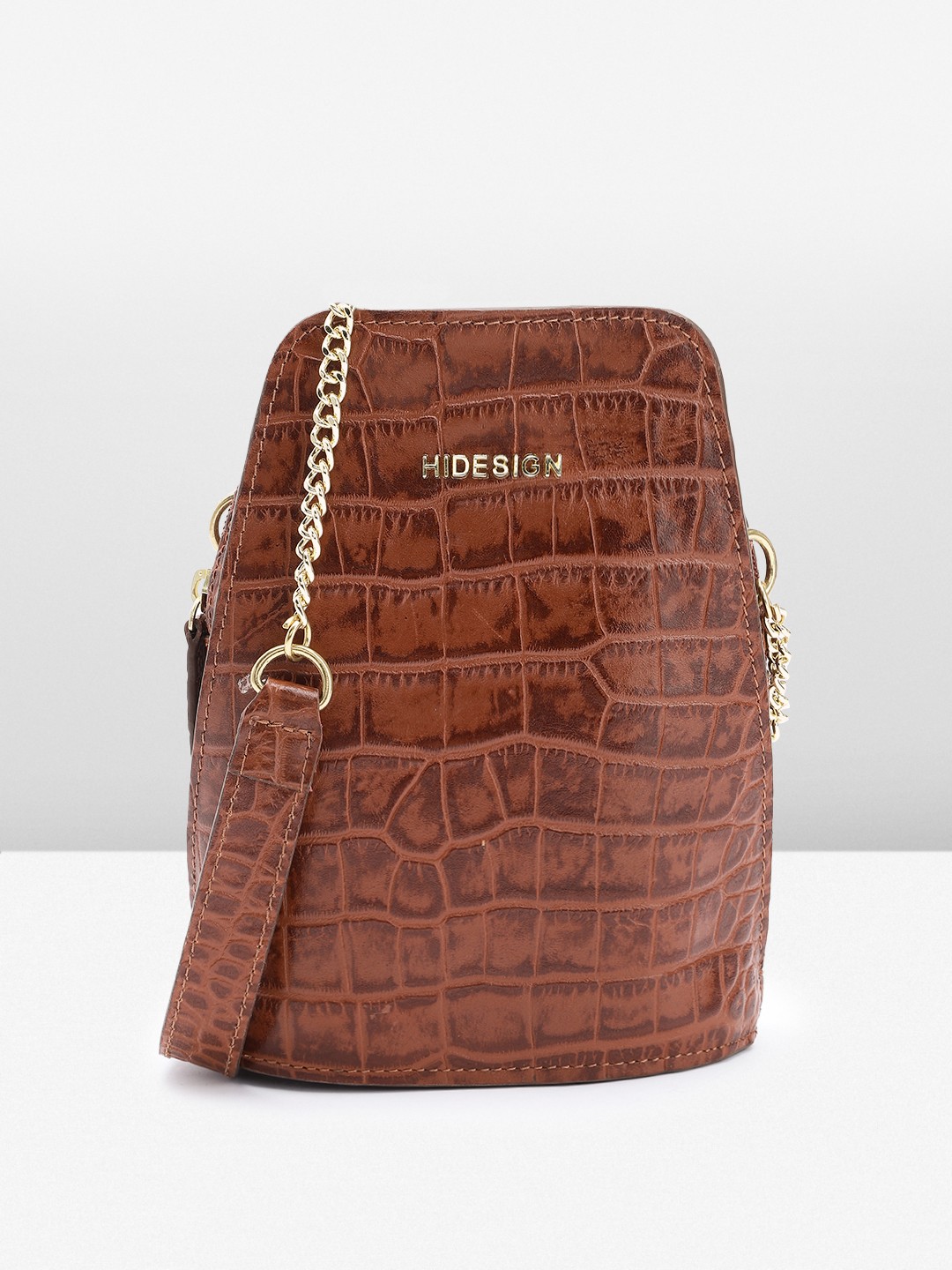 

Hidesign HANNA 02 Croc Textured Leather Sling Bag, Tan
