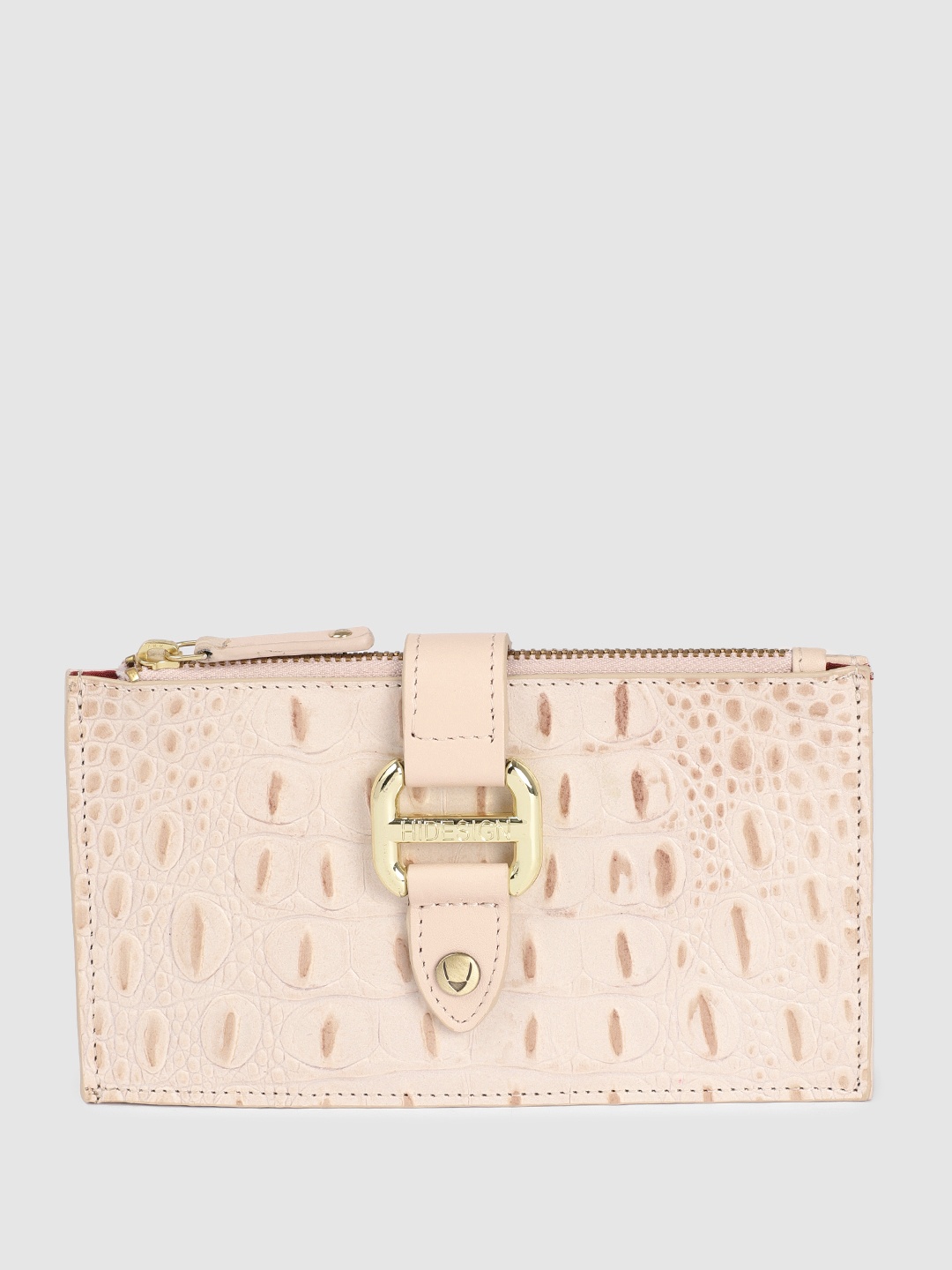 

Hidesign Women Textured Leather Two Fold Wallet, Beige