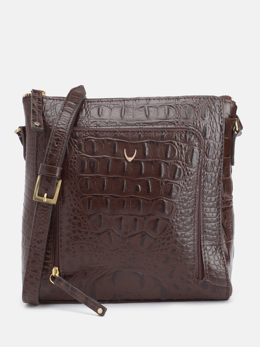 

Hidesign LAUREN 02 Croc Textured Leather Sling Bag, Brown