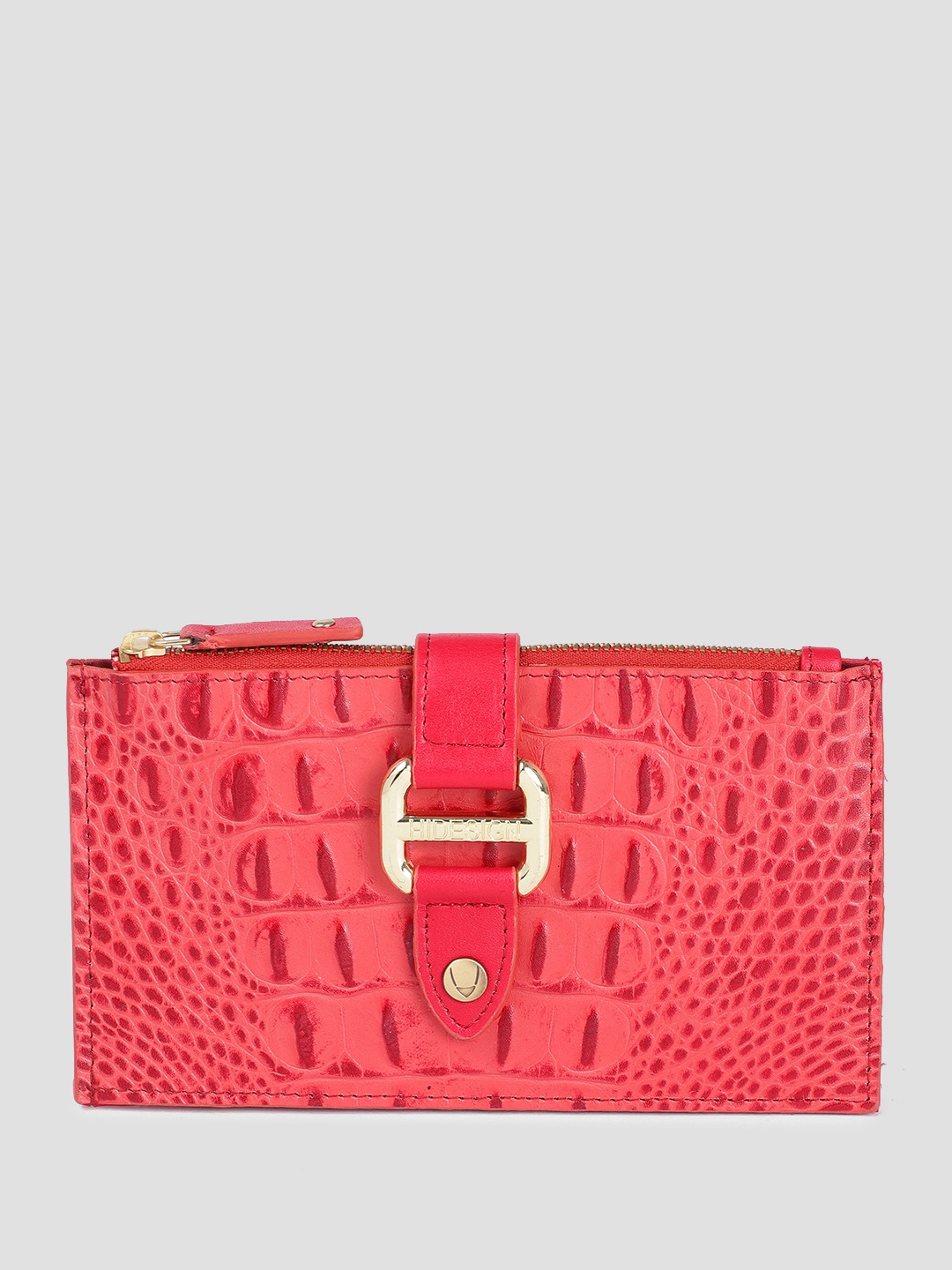 

Hidesign Women Animal Textured Leather Two Fold Wallet, Pink