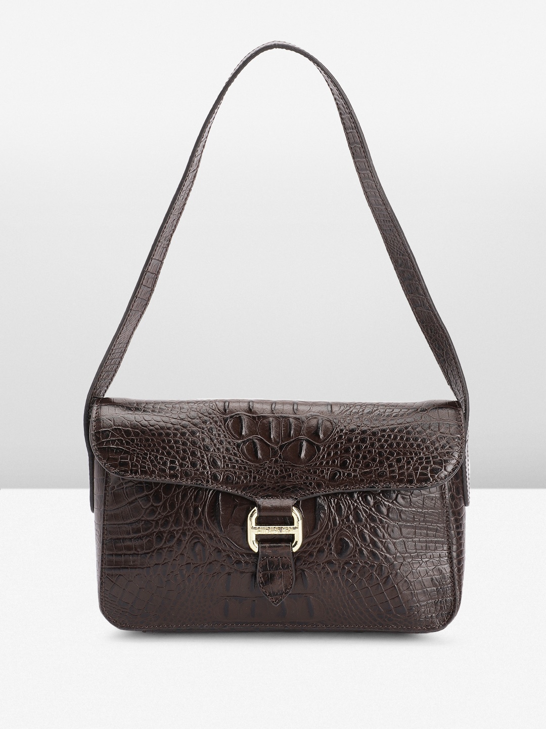 

Hidesign Animal Textured Leather Structured Shoulder Bag, Brown