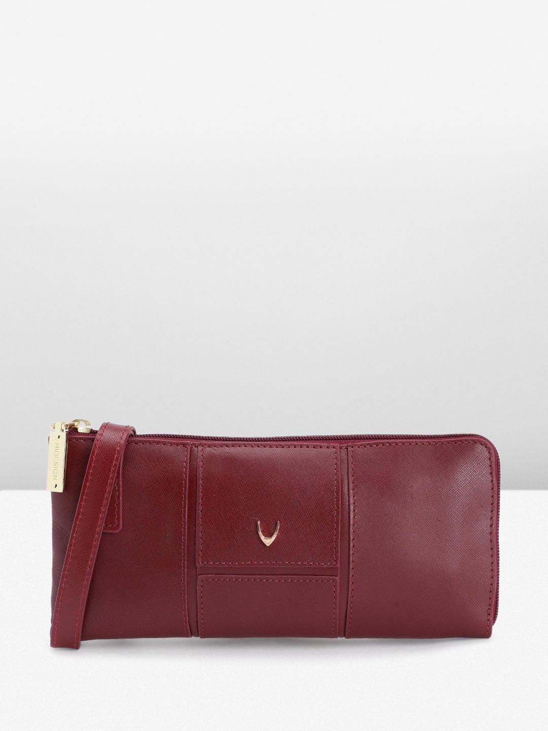 

Hidesign Women Leather Zip Around Wallet, Maroon