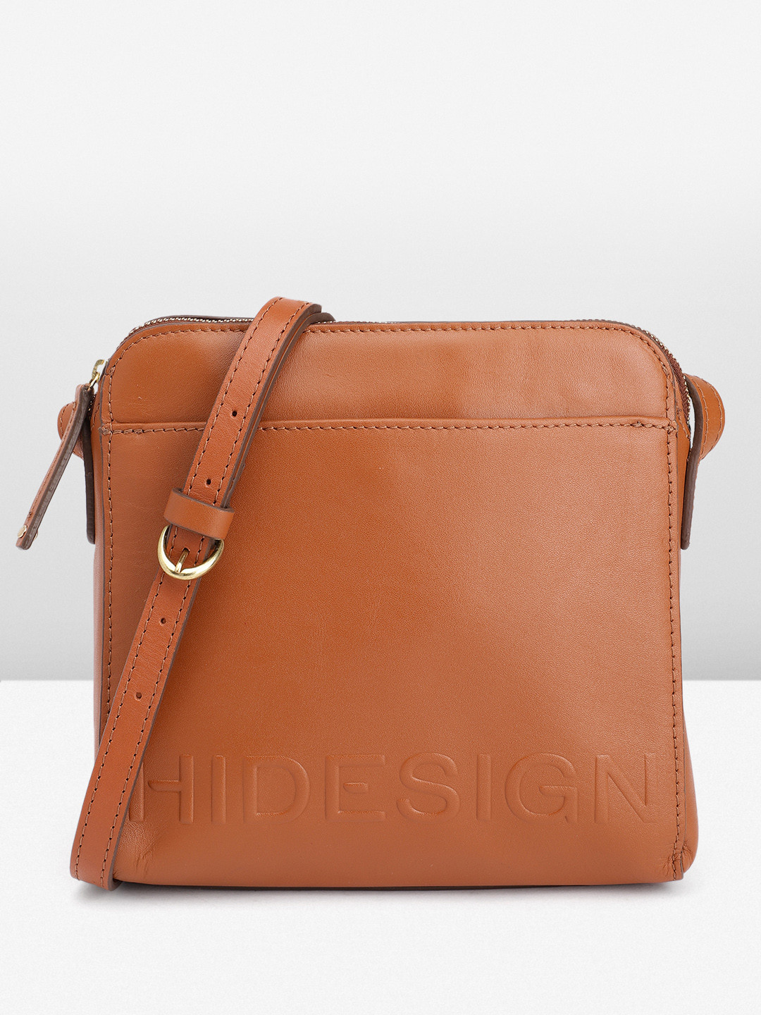 

Hidesign Leather Structured Sling Bag, Brown
