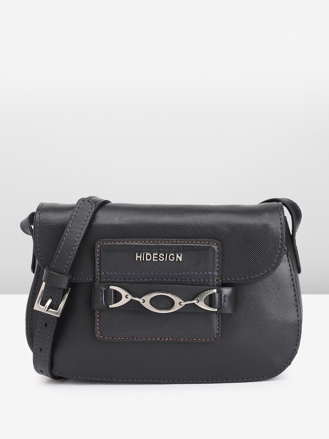 

Hidesign Leather Sling Bag, Navy blue