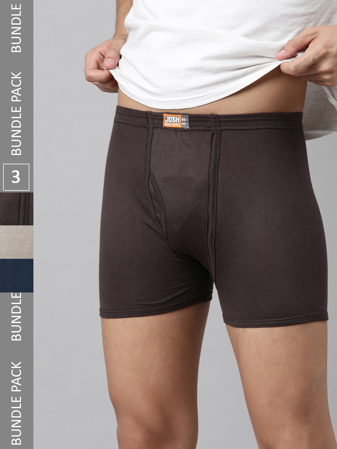 

DIXCY SCOTT Men Pack Of 3 Assorted Cotton Trunks