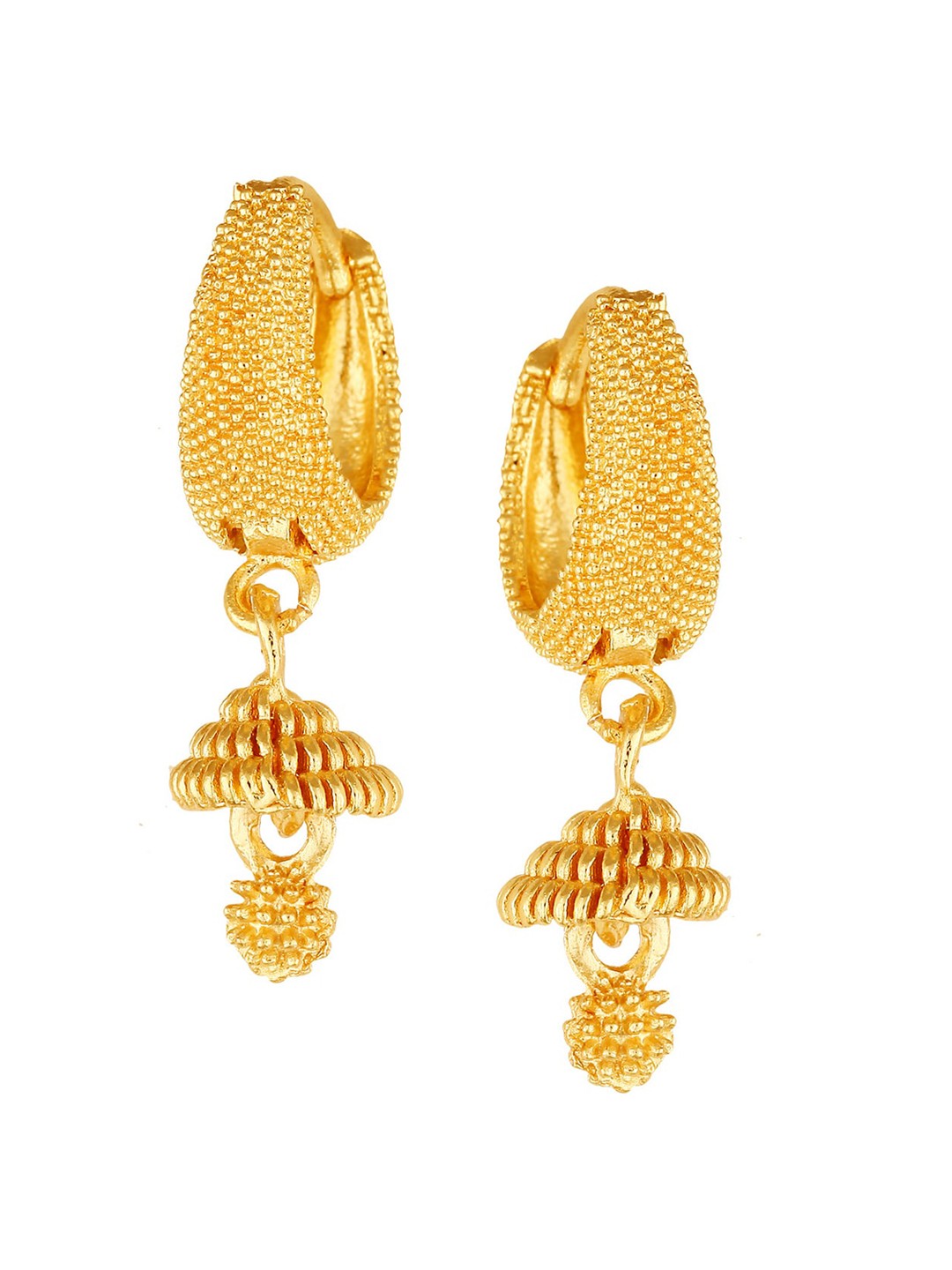

Vighnaharta Gold-Plated Floral Hoop Earrings