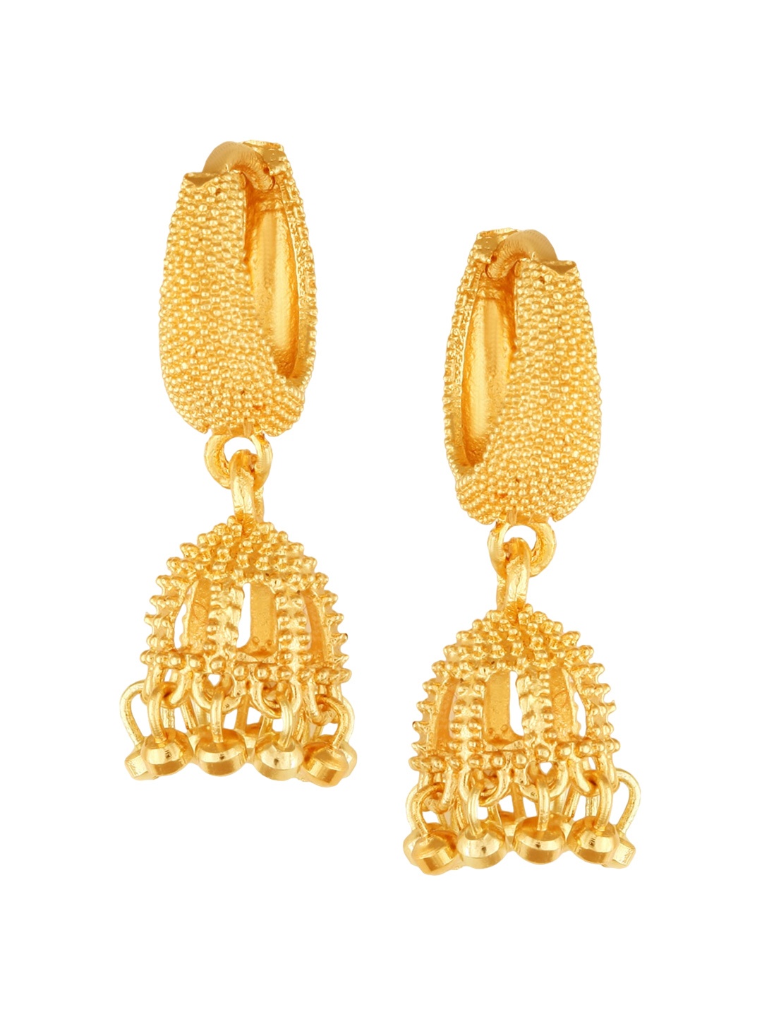 

Vighnaharta Gold-Plated Dome Shaped Jhumkas