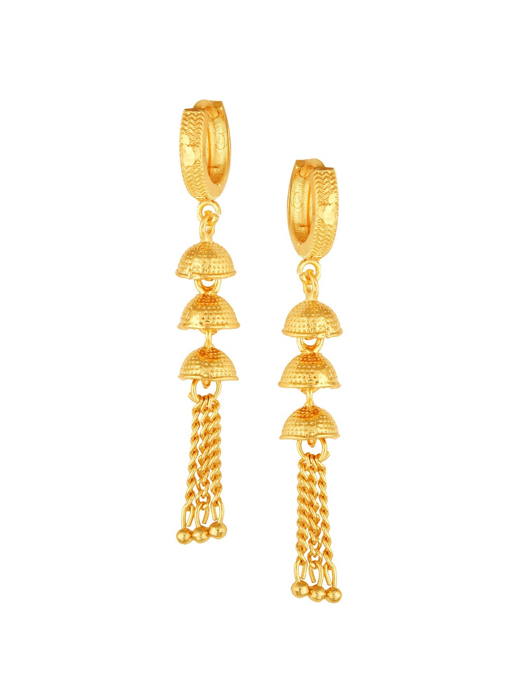 

Vighnaharta Gold-Plated Contemporary Drop Earrings