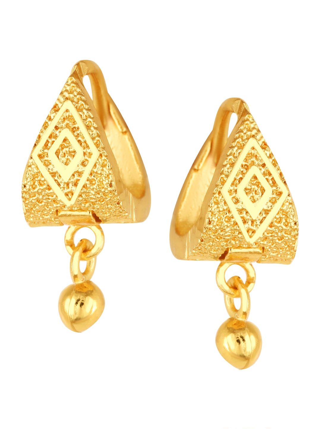 Vighnaharta Gold-Plated Contemporary Drop Earrings