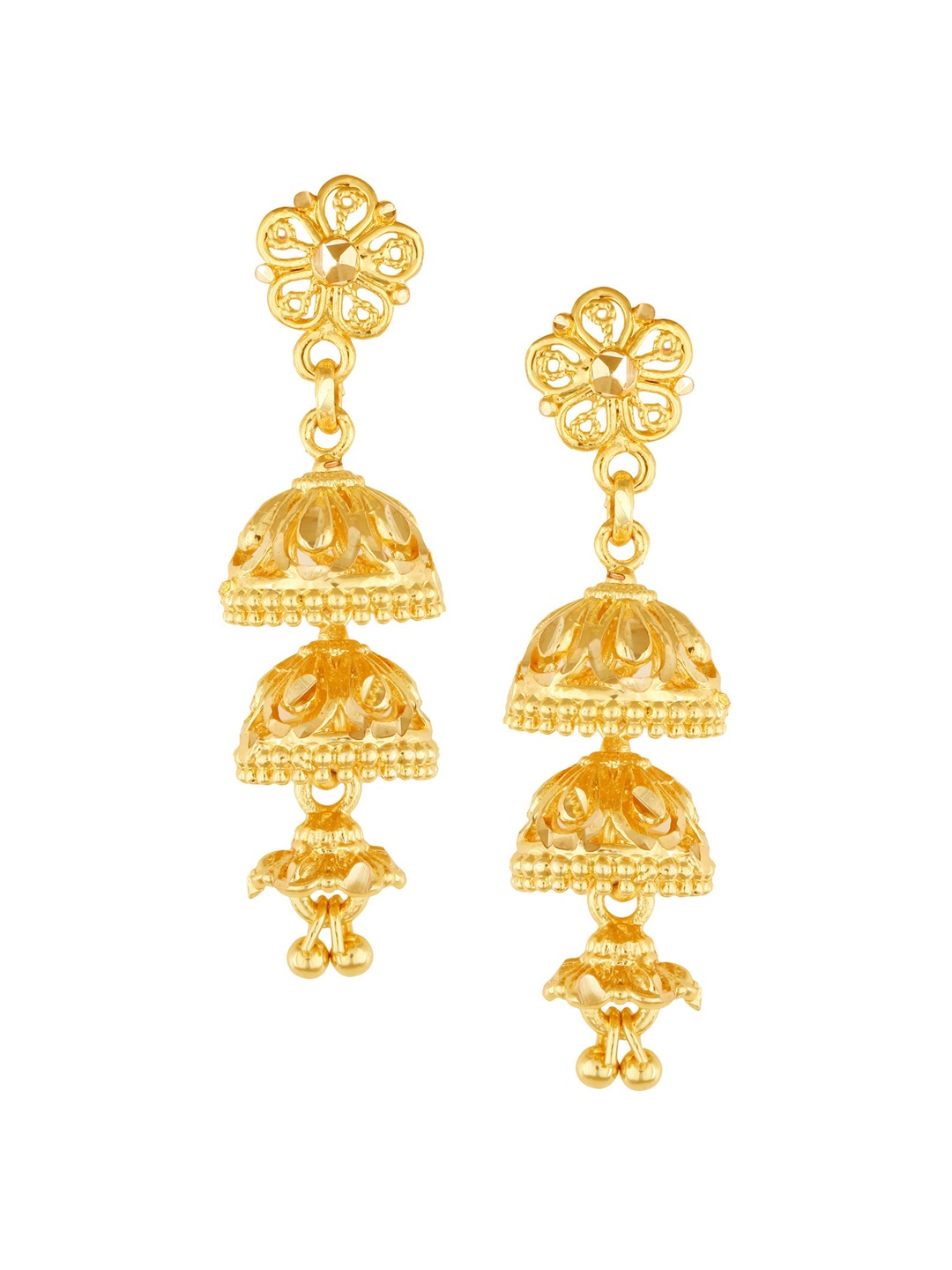 

Vighnaharta Gold-Plated Dome Shaped Jhumkas