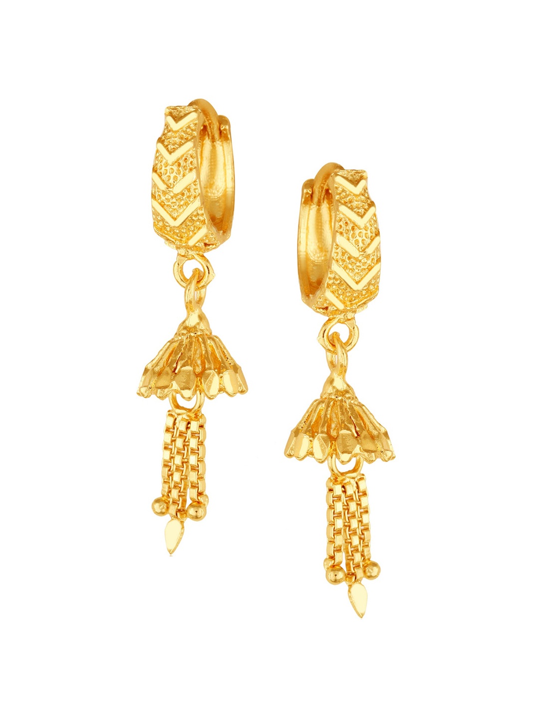 Vighnaharta Gold-Plated Dome Shaped Jhumkas