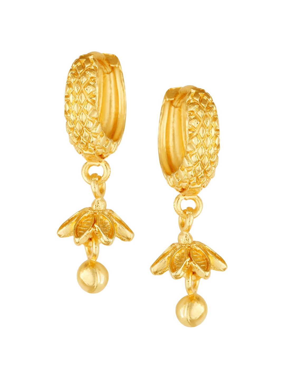 

Vighnaharta Gold-Plated Floral Jhumkas