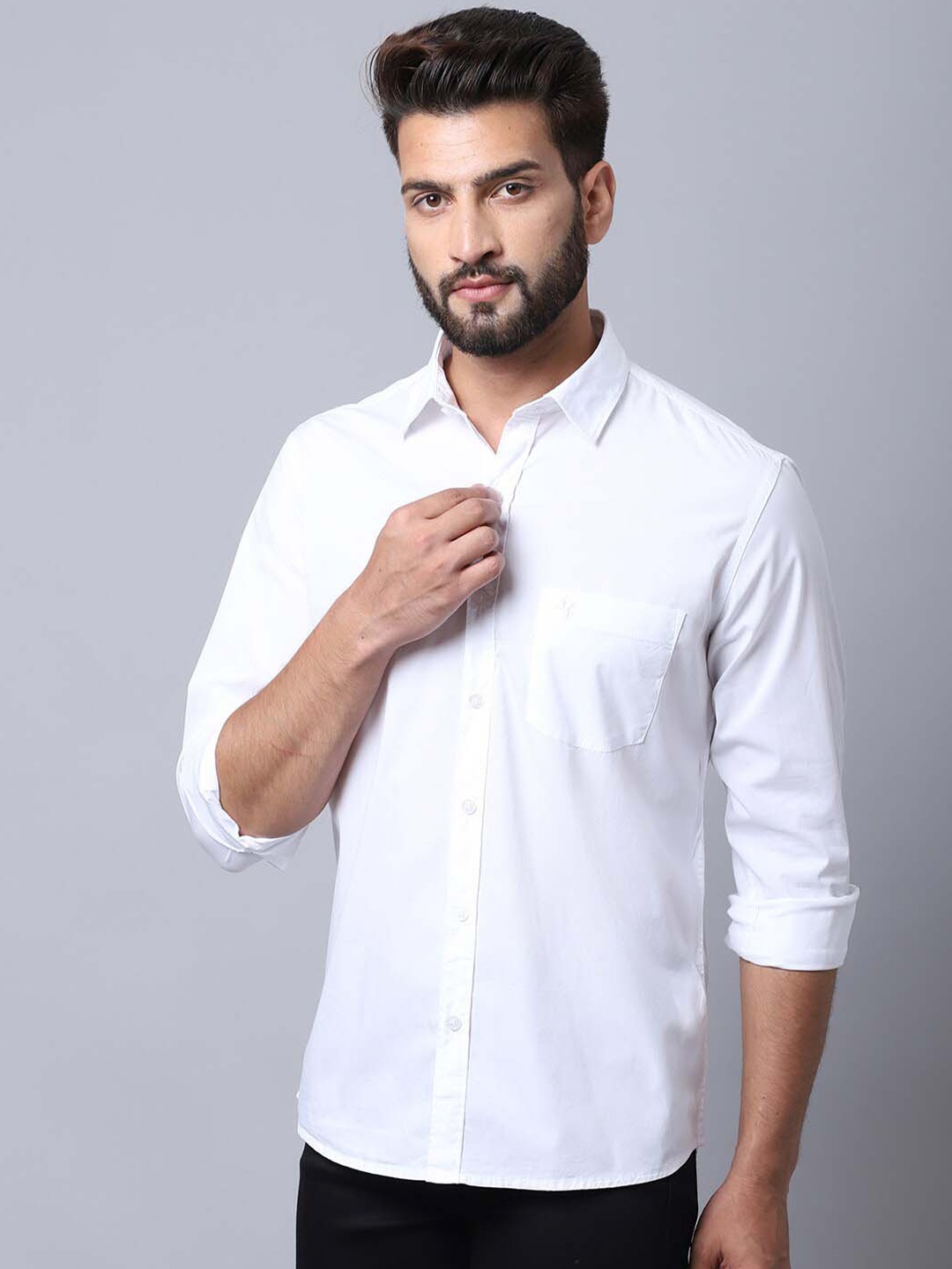 

Cantabil Comfort Regular Fit Cotton Casual Shirt, White