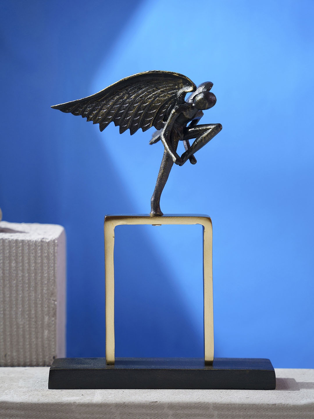 

Folkstorys Black Male Angel Figurine Showpieces
