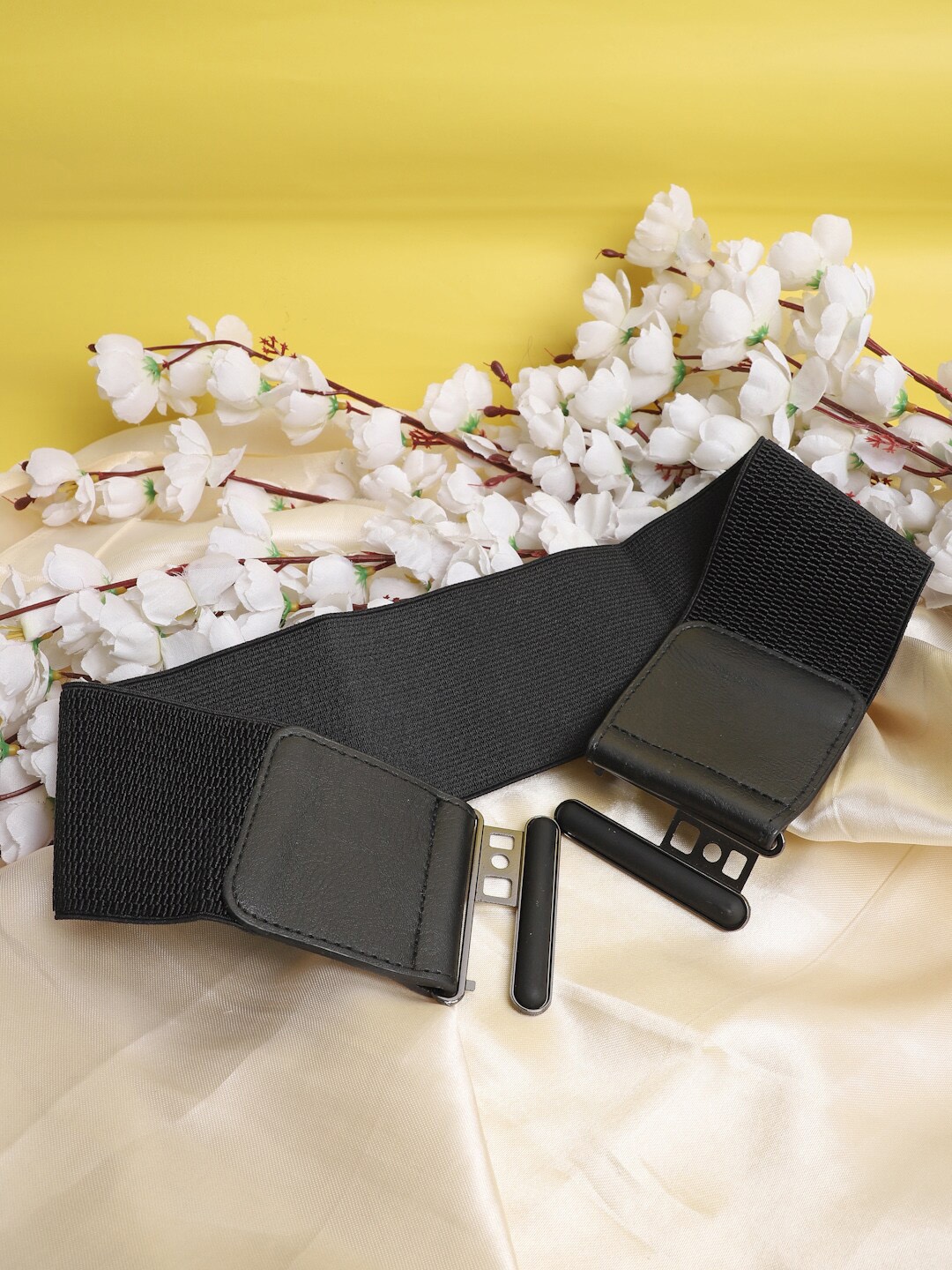 

The Mini NEEDLE Women Canvas Stretchable Wide Belt, Black