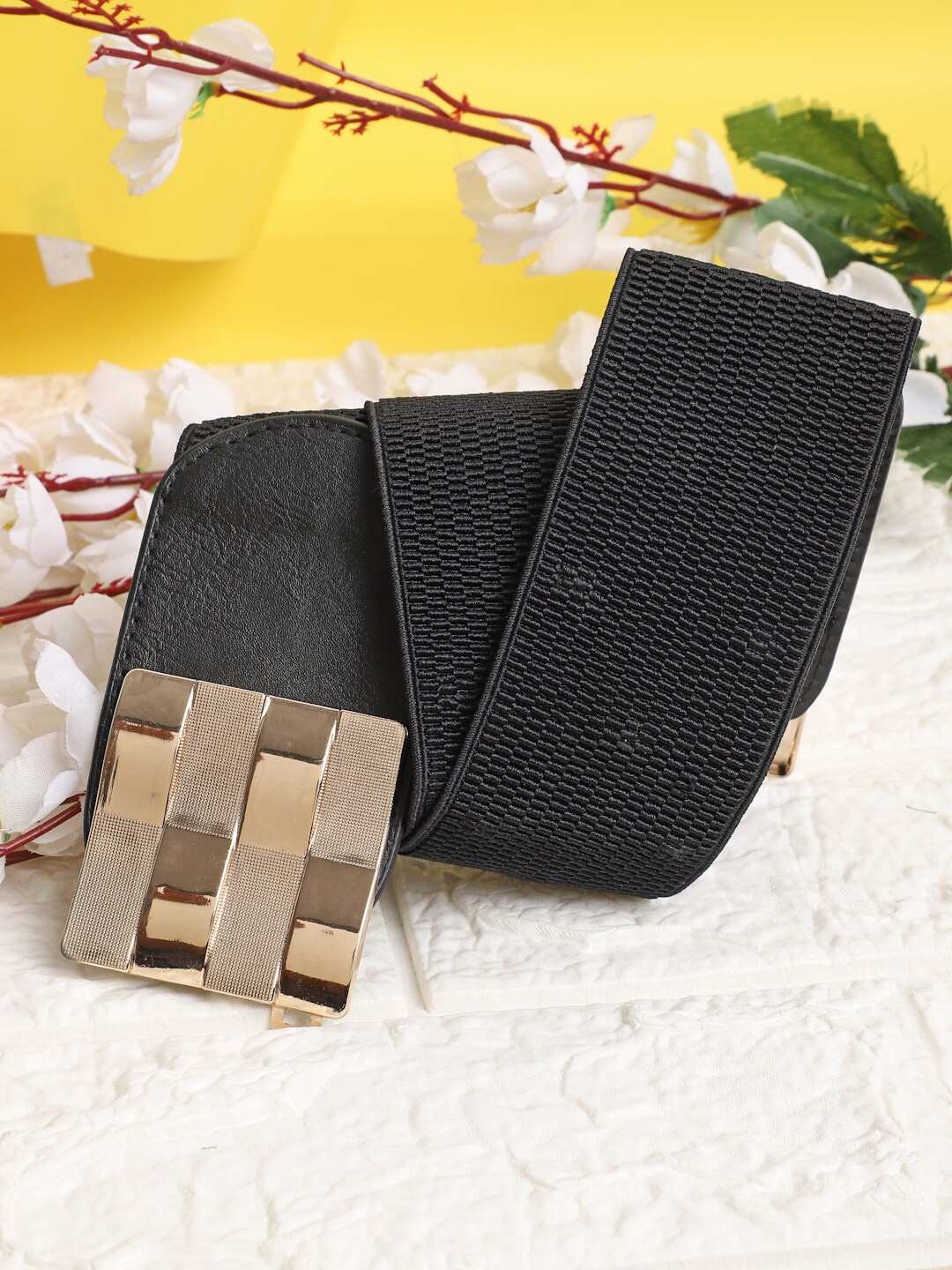 

The Mini NEEDLE Women Stretchable Braided Belt, Black