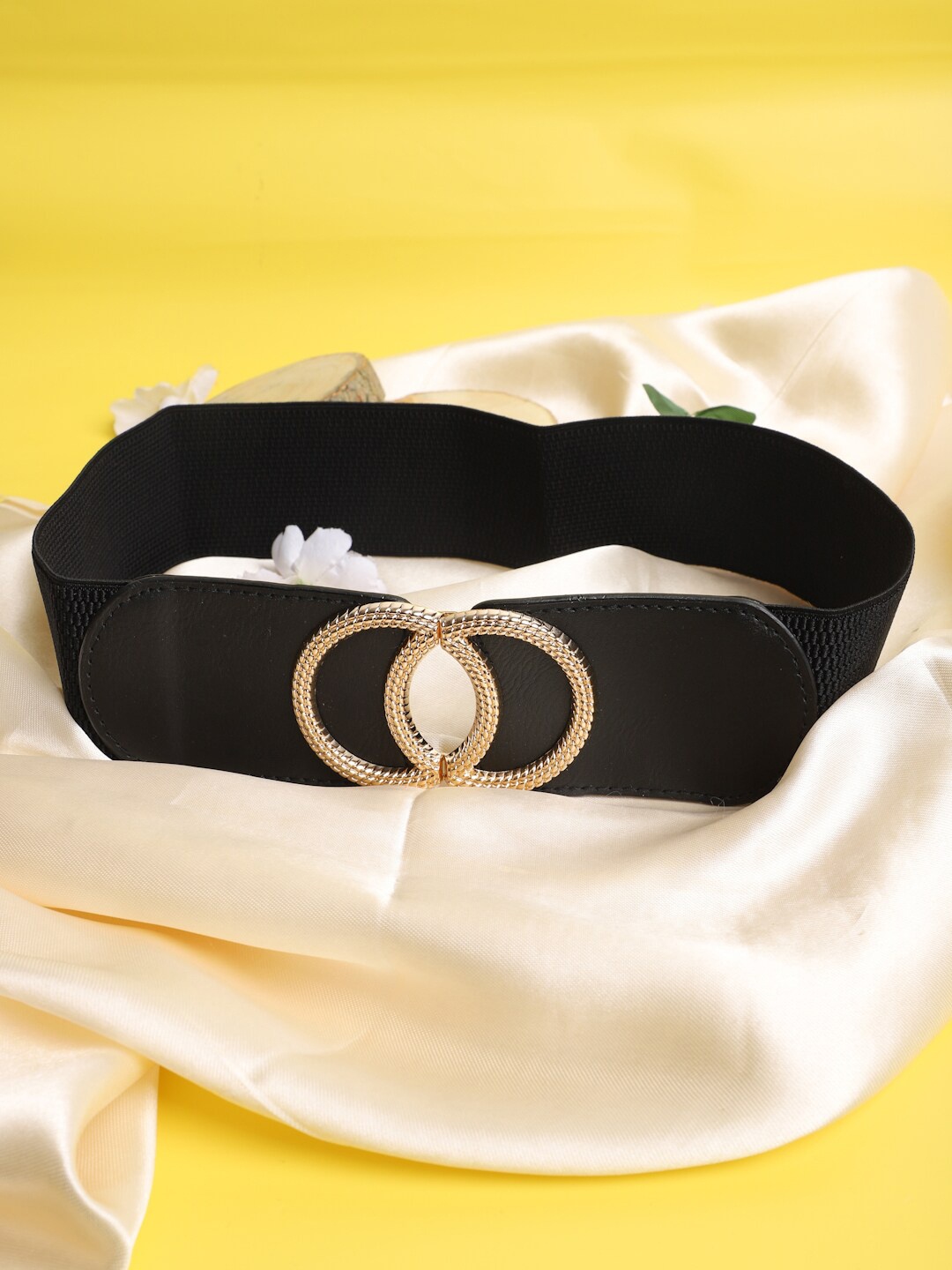 

The Mini NEEDLE Women Canvas Stretchable Wide Belt, Black