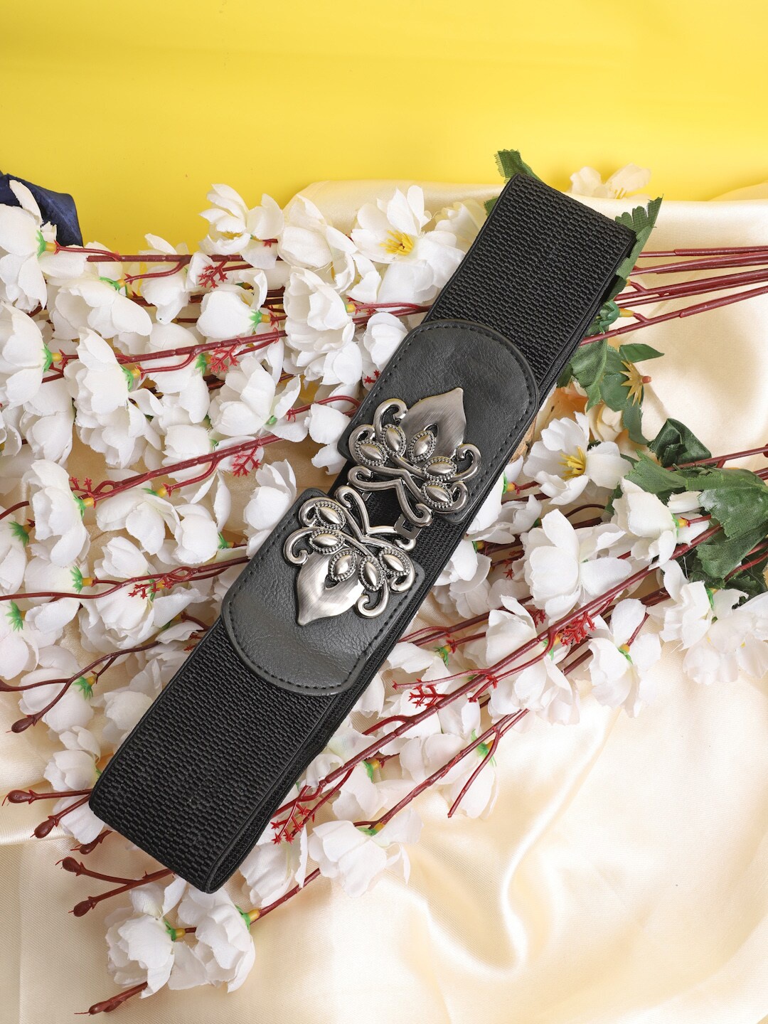 

The Mini NEEDLE Women Canvas Stretchable Wide Belt, Black
