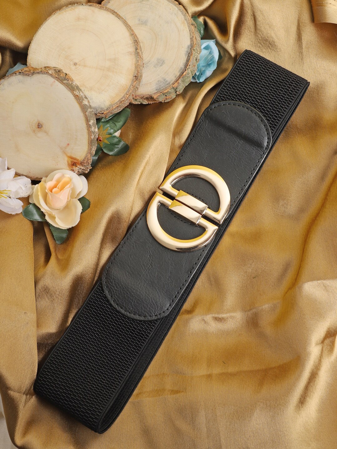 

The Mini NEEDLE Women Canvas Stretchable Wide Belt, Black