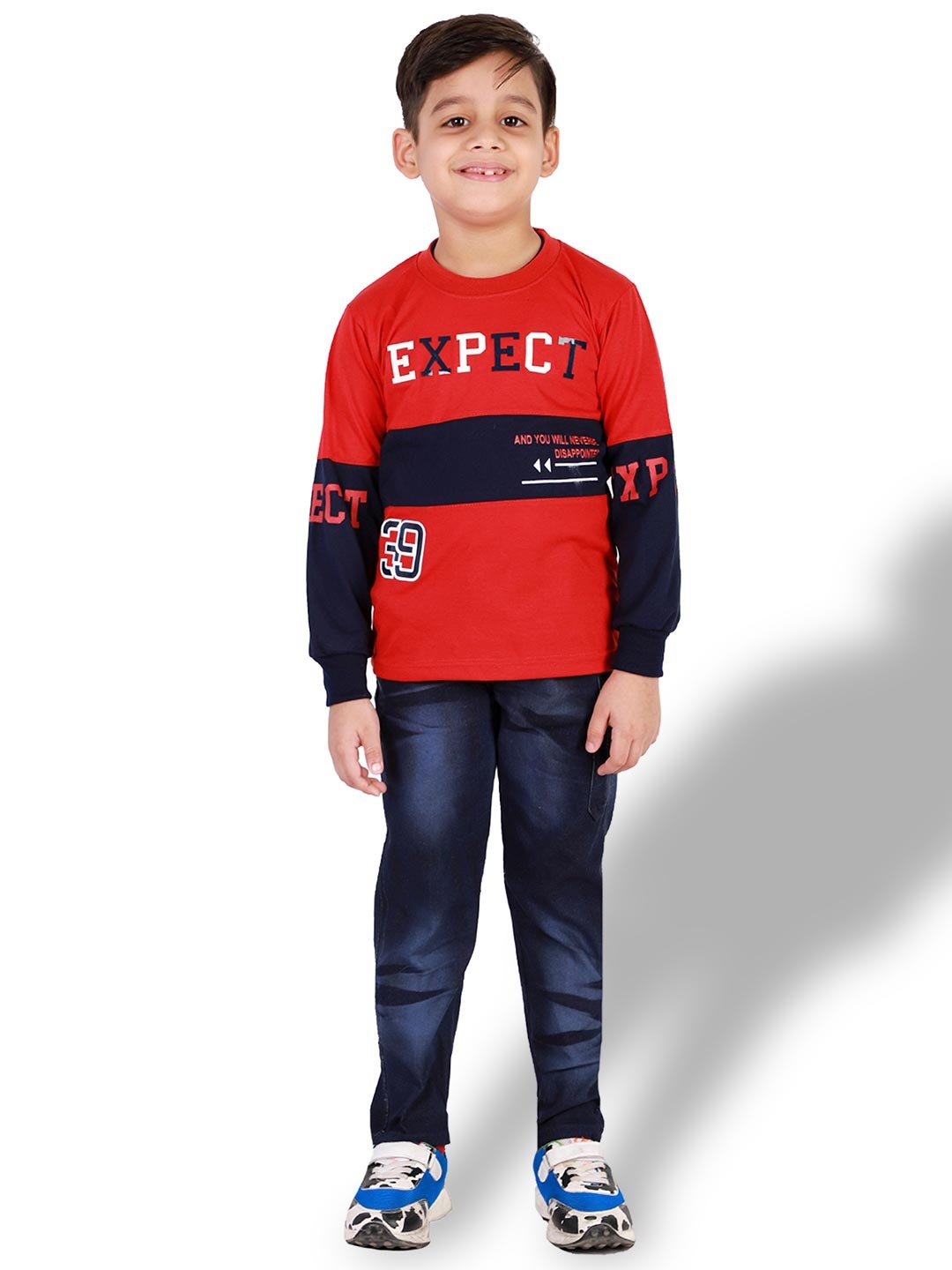 

BAESD Boys Printed T-shirt With Trousers, Red