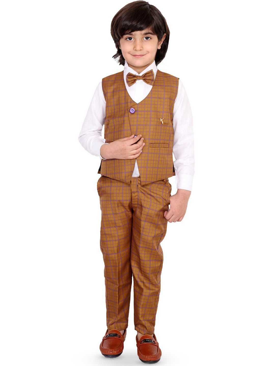 

BAESD Boys 3 Piece Suit, Brown